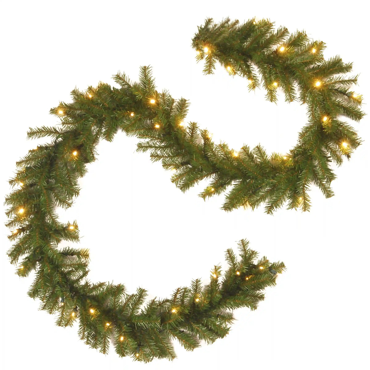 9 ft. Pre-Lit Norwood Fir Garland with Warm White LED Lights