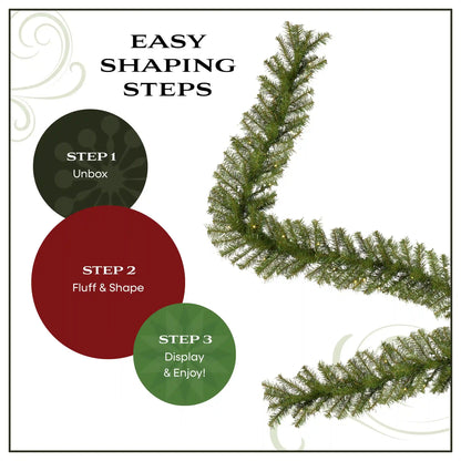 9 ft. Pre-Lit Norwood Fir Garland with Battery Operated Multicolor LED Lights