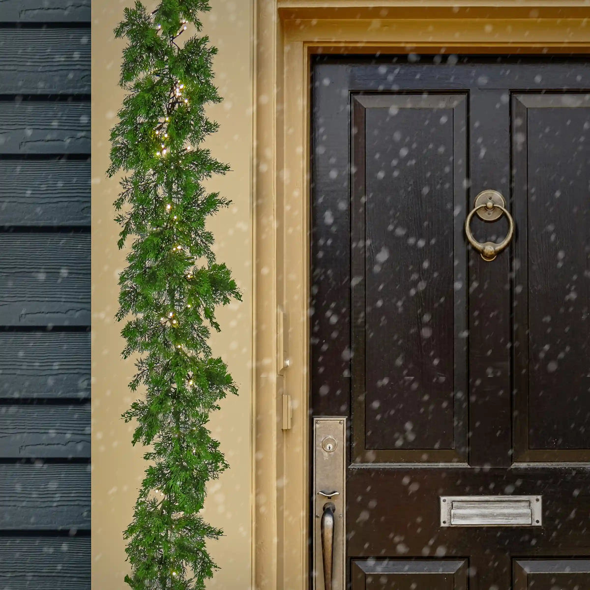 9 ft. Pre-Lit Cedar Garland with Warm White LED Lights, Plug-In