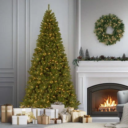 10 ft. Pre-Lit North Valley Spruce Tree  with Clear Lights, Plug-In
