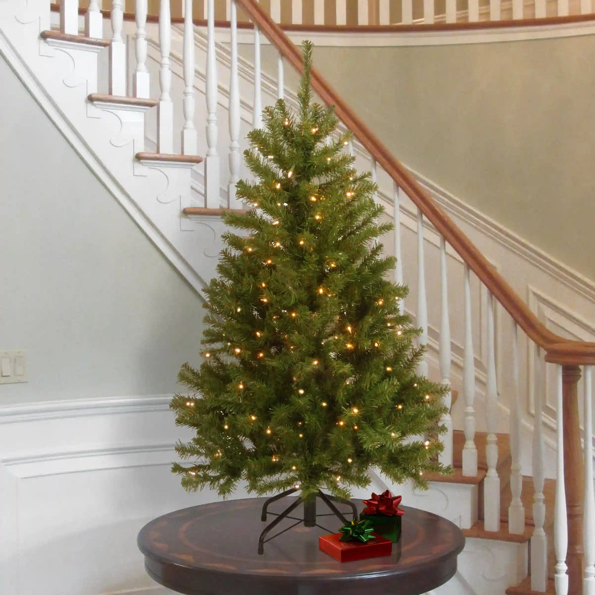 4.5 ft. Pre-Lit North Valley Spruce Tree with Clear Lights, Plug-In