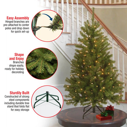 4.5 ft. Pre-Lit North Valley Spruce Tree with Clear Lights, Plug-In