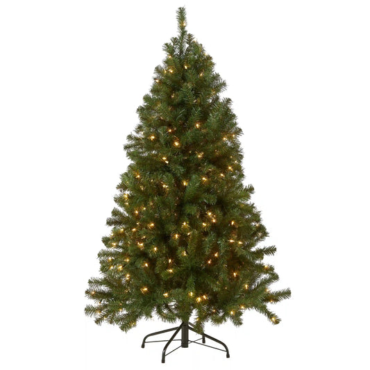 5 ft. Pre-Lit North Valley Spruce Tree with Clear Lights, Plug-In