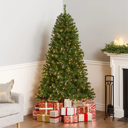 6.5 ft. Pre-Lit North Valley Spruce Full Tree with Clear Lights, Plug-In