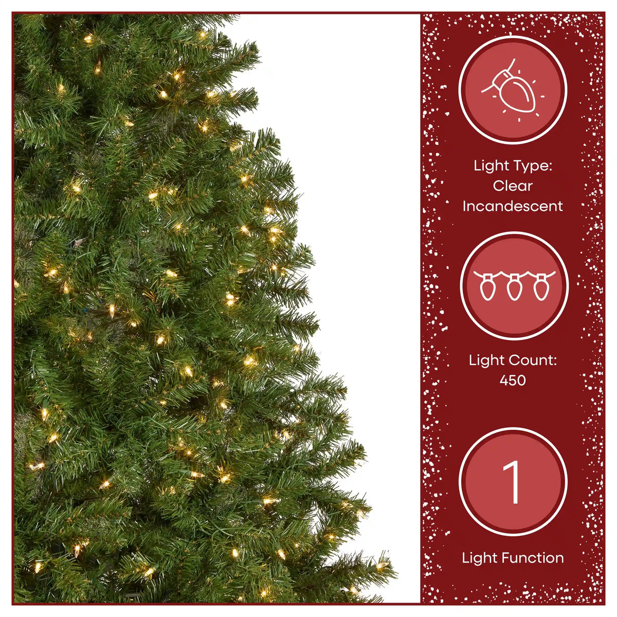 6.5 ft. Pre-Lit North Valley Spruce Full Tree with Clear Lights, Plug-In