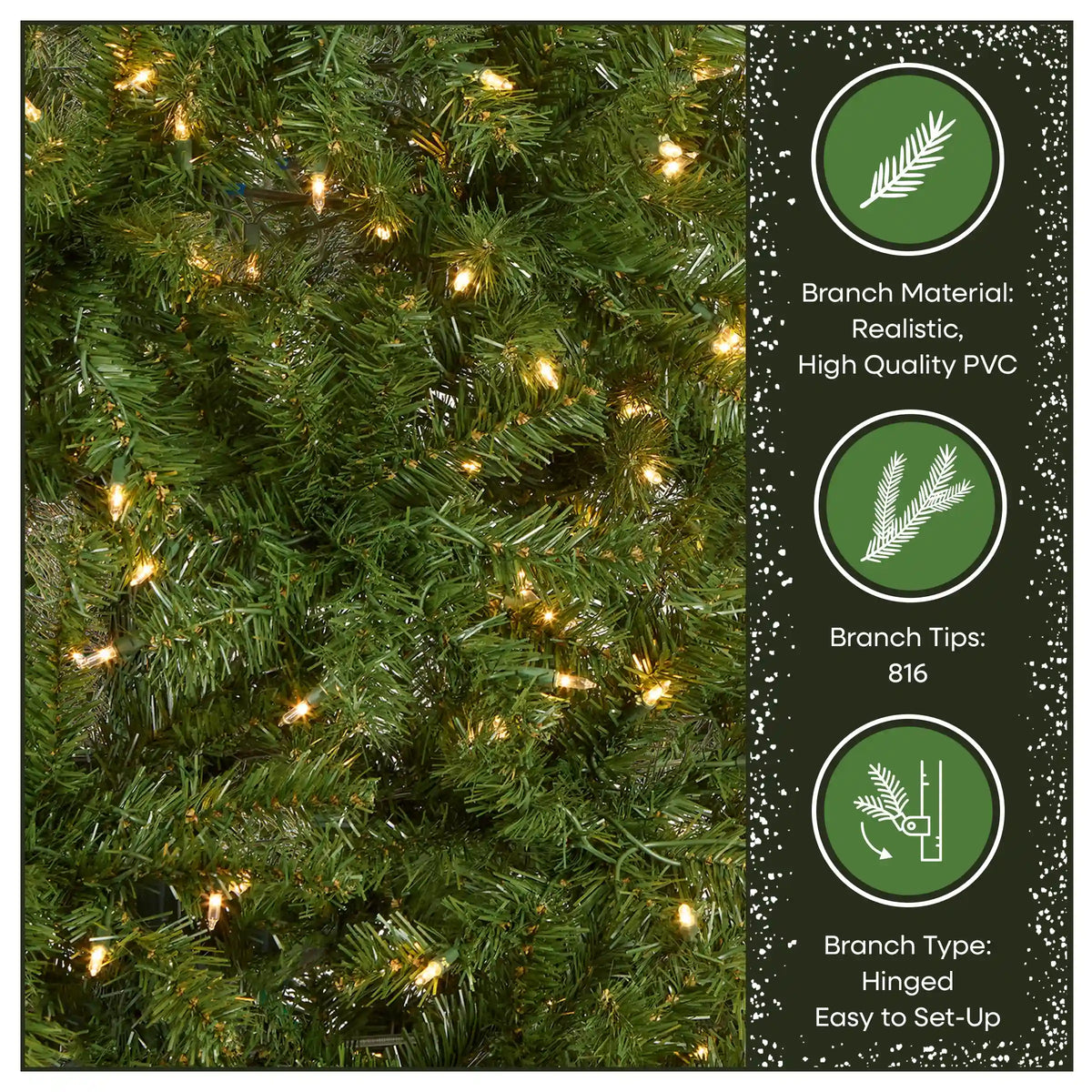6.5 ft. Pre-Lit North Valley Spruce Full Tree with Clear Lights, Plug-In