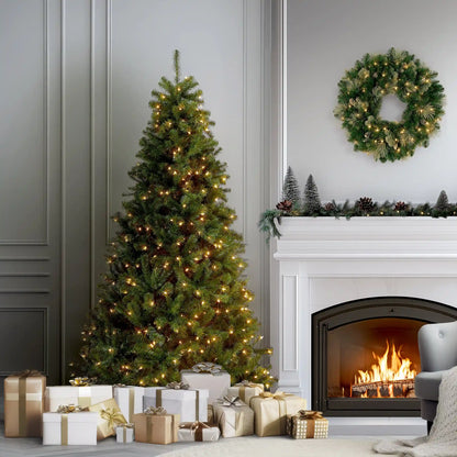 7 ft. Pre-Lit North Valley Spruce Tree with 500 Clear Lights, Plug-In