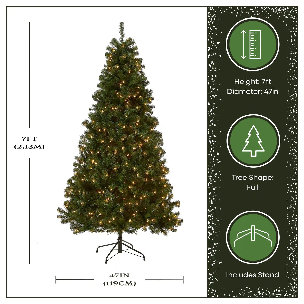 7 ft. Pre-Lit North Valley Spruce Tree with 500 Clear Lights, Plug-In