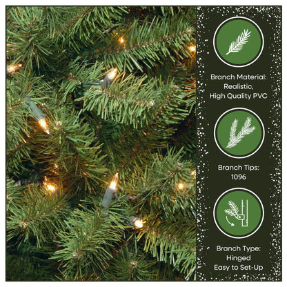 7 ft. Pre-Lit North Valley Spruce Tree with 500 Clear Lights, Plug-In