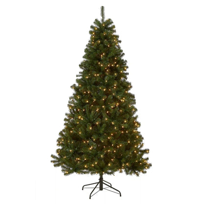 7 ft. Pre-Lit North Valley Spruce Tree with 500 Clear Lights, Plug-In