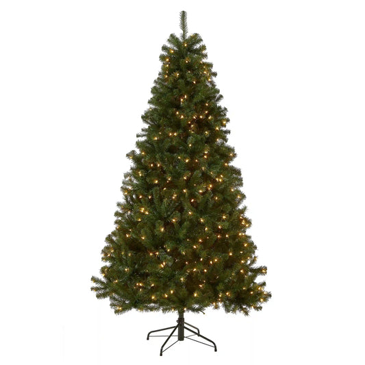 7 ft. Pre-Lit North Valley Spruce Tree with 500 Clear Lights, Plug-In