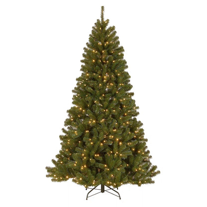7.5 ft. Pre-Lit North Valley Spruce Tree with Clear Lights, Plug-In