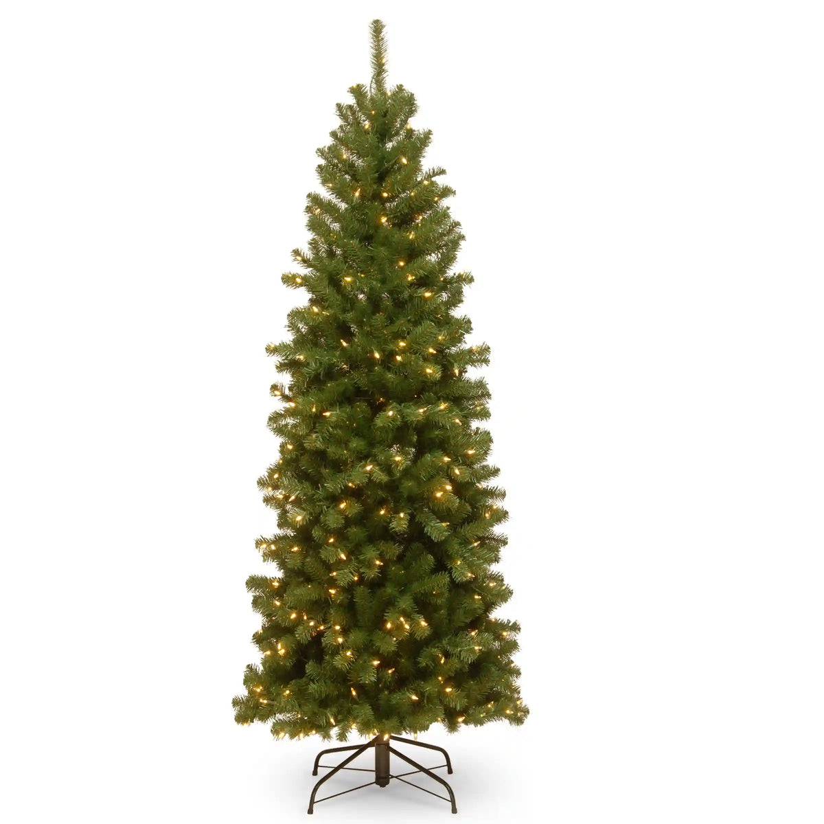 6 ft. Pre-Lit North Valley Spruce Pencil Slim Tree with Clear Lights, Plug-In