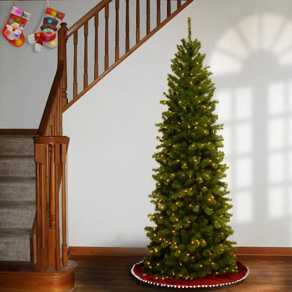 6.5 ft. Pre-Lit North Valley Spruce Pencil Slim Tree with Clear Lights, Plug-In