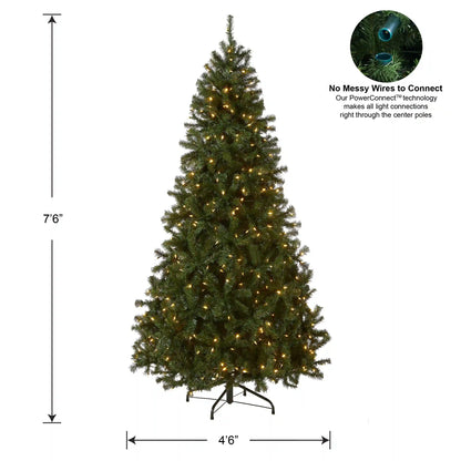 7.5 ft. Pre-Lit North Valley Spruce Tree with PowerConnect Dual Color LED Lights, Plug-In