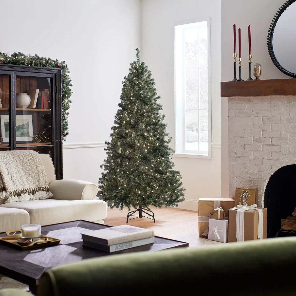 6.5 ft. Pre-Lit North Valley Spruce Blue Tree with Clear Lights, Plug-In