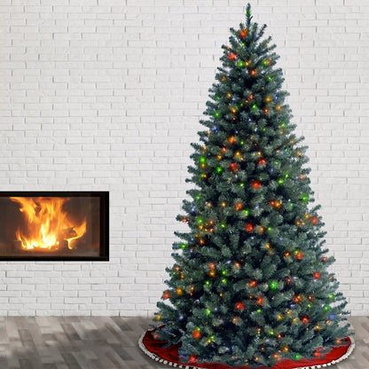 7.5 ft. Pre-Lit North Valley Spruce Blue Tree with Multicolor Lights, Plug-In