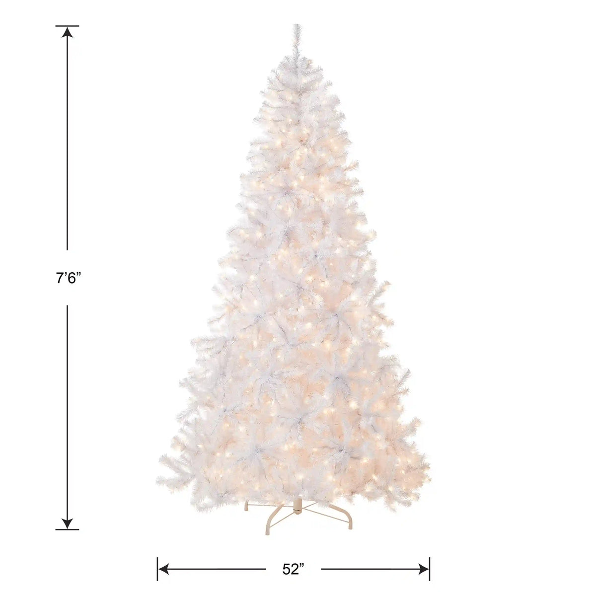 7.5 ft. Pre-Lit North Valley Spruce White Tree with Clear Lights, Plug-In