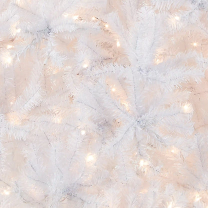 9 ft. Pre-Lit North Valley Spruce White Tree with Clear Lights, Plug-In