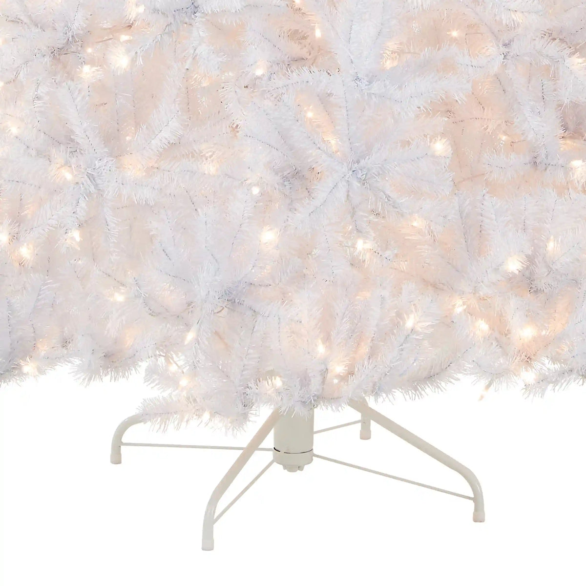 9 ft. Pre-Lit North Valley Spruce White Tree with Clear Lights, Plug-In