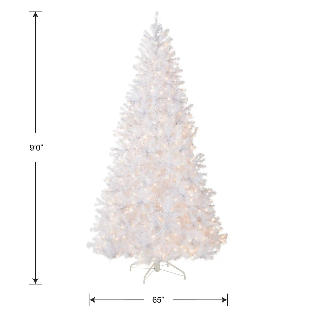 9 ft. Pre-Lit North Valley Spruce White Tree with Clear Lights, Plug-In