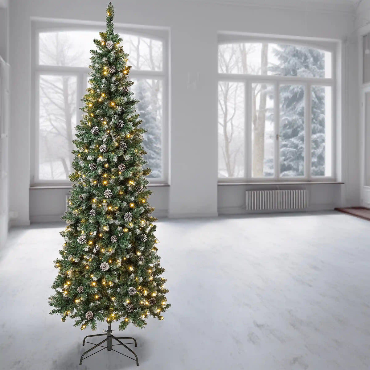 7.5 ft. Pre-Lit Oakley Hills Slim Tree with LED Lights, Plug-In
