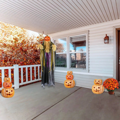 6 ft. Halloween Pre-Lit Sound Activated Animated Hanging Scarecrow with LED Lights