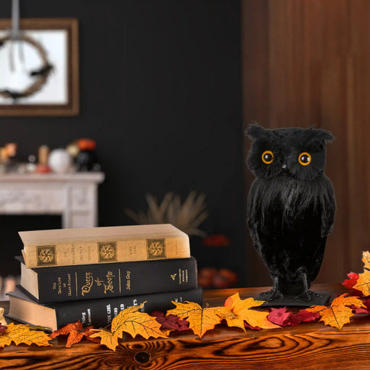 11 in. Halloween Lifelike Owl Tabletop Decoration