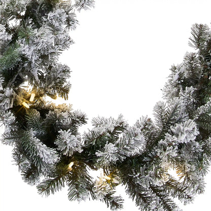 9 ft. Pre-Lit Snowy Camden Garland with Clear Lights, Plug-In