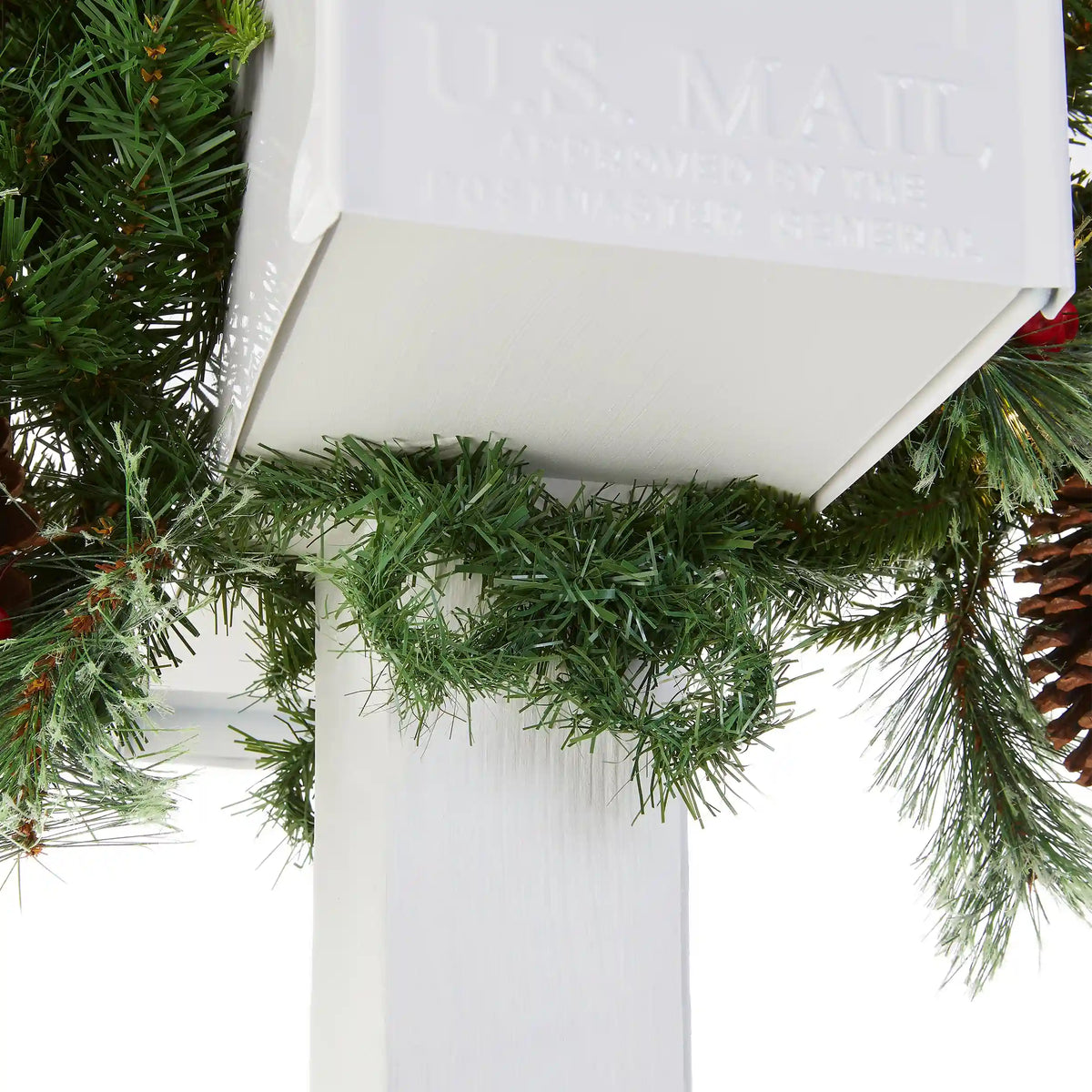 36 in. Pre-Lit Colonial Fir Mailbox Swag with LED Lights
