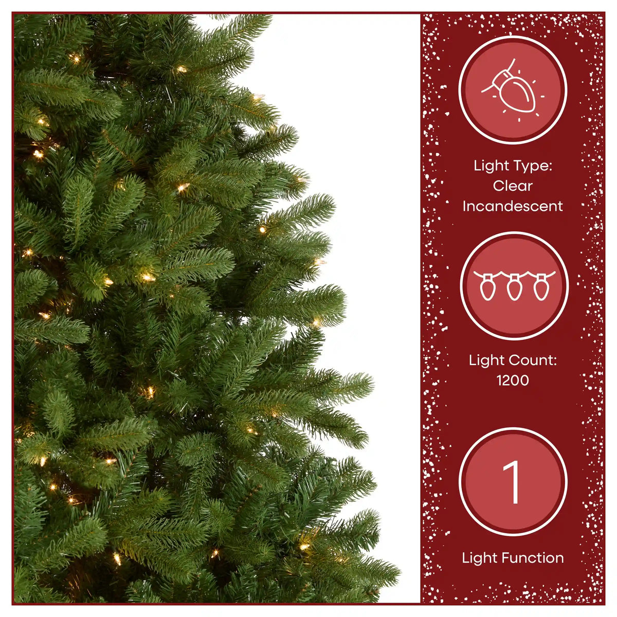 12 ft. Pre-Lit Downswept Douglas Fir Tree with Clear Lights, Plug-In