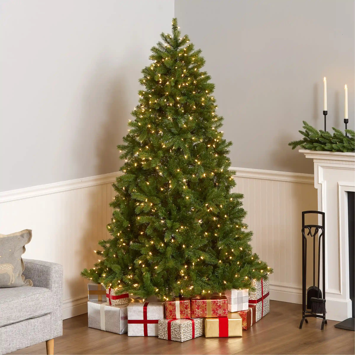 6.5 ft. Pre-Lit Downswept Douglas Fir Tree with Clear Lights