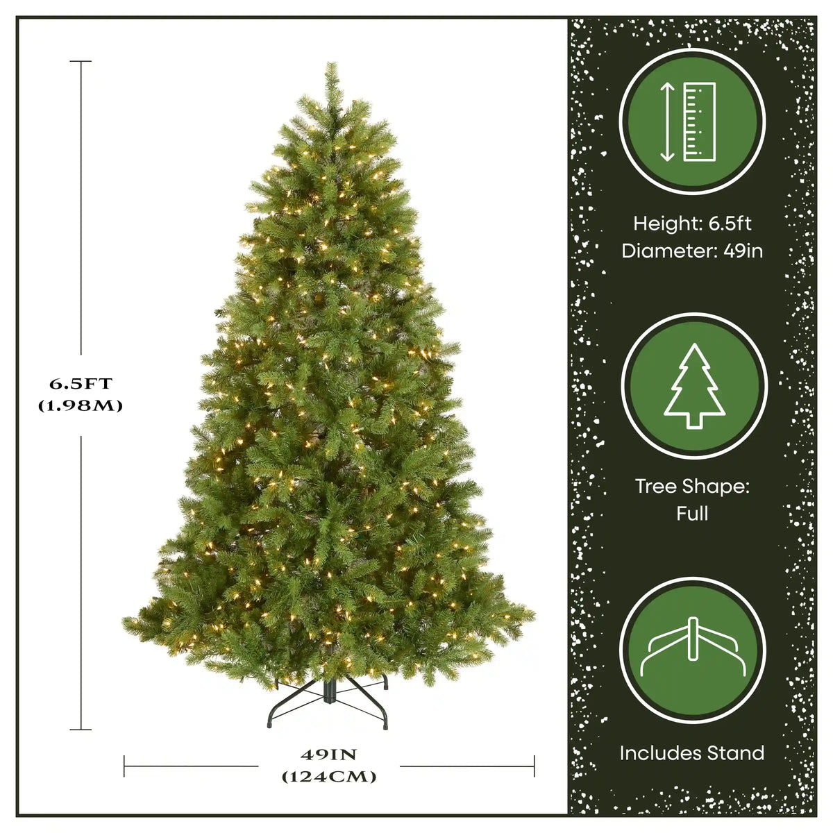 6.5 ft. Pre-Lit Downswept Douglas Fir Tree with Clear Lights