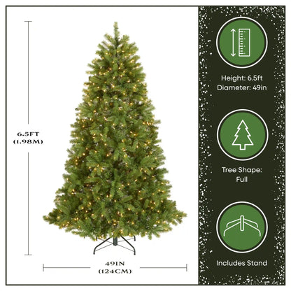 6.5 ft. Pre-Lit Downswept Douglas Fir Tree with Clear Lights