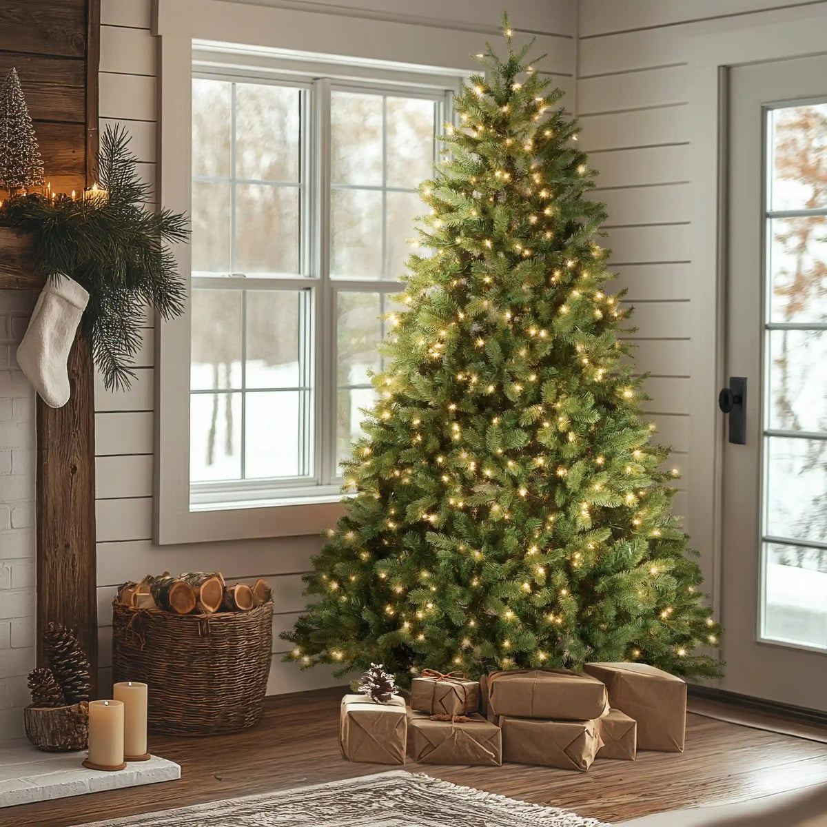7.5 ft. Pre-Lit Downswept Douglas Fir Full Tree with 750 Clear Lights & 1867 Branch Tips