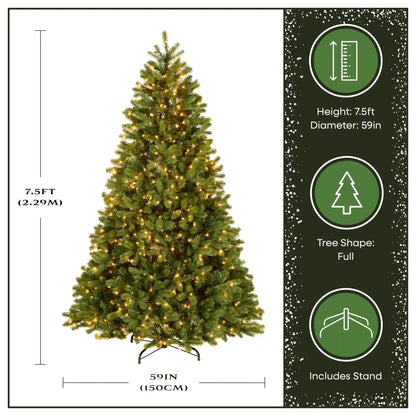 7.5 ft. Pre-Lit Downswept Douglas Fir Full Tree with 750 Clear Lights & 1867 Branch Tips