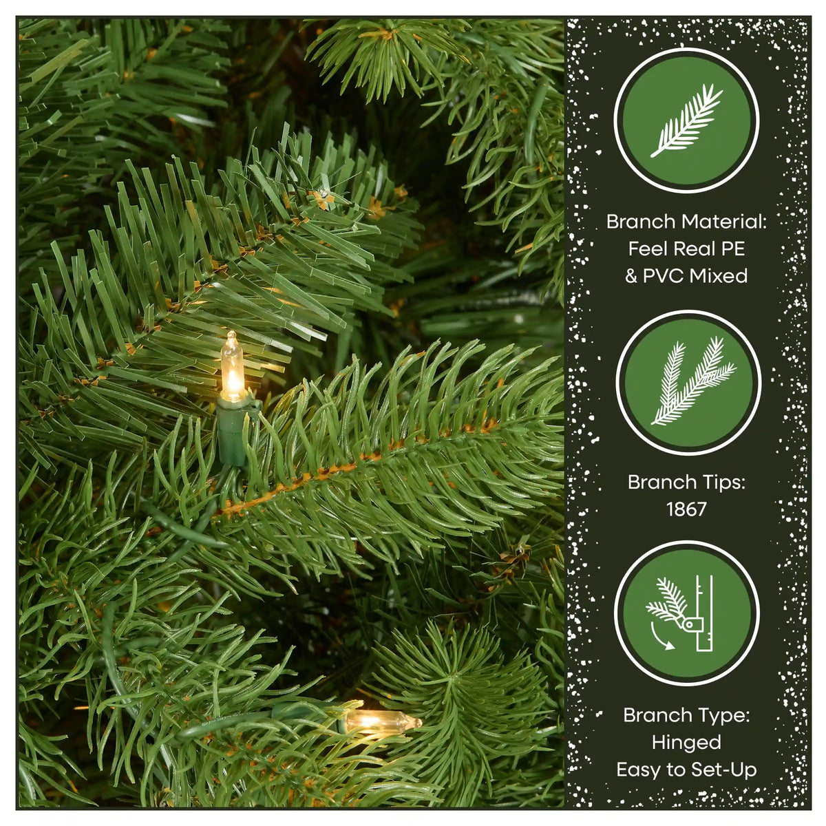 7.5 ft. Pre-Lit Downswept Douglas Fir Full Tree with 750 Clear Lights & 1867 Branch Tips