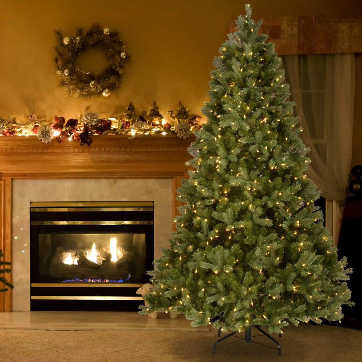 9 ft. Pre-Lit Downswept Douglas Fir Tree with Clear Lights