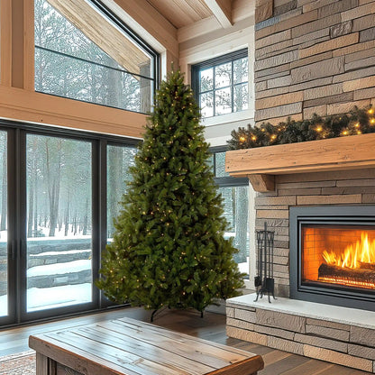 9 ft. Pre-Lit Downswept Douglas Fir Tree with Dual Color LED Lights, Plug-In