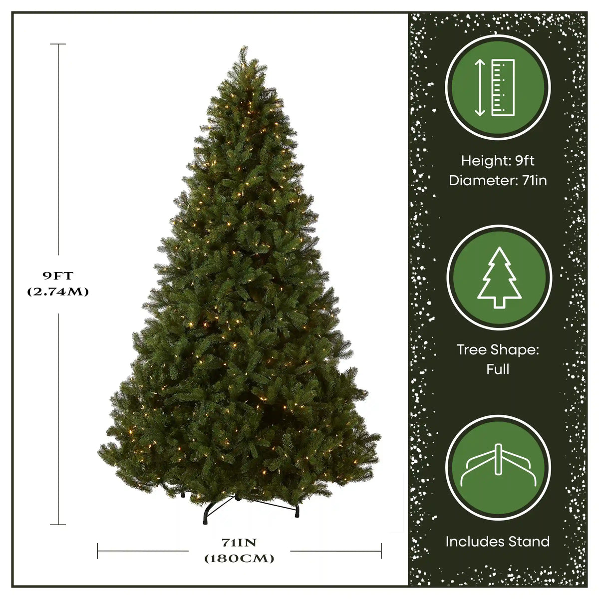 9 ft. Pre-Lit Downswept Douglas Fir Tree with Dual Color LED Lights, Plug-In