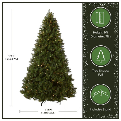 9 ft. Pre-Lit Downswept Douglas Fir Tree with Dual Color LED Lights, Plug-In
