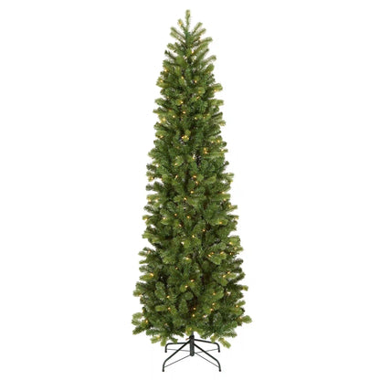 7.5 ft. Pre-Lit Downswept Douglas Fir Pencil Slim Hinged Tree with Clear Lights, Plug-In