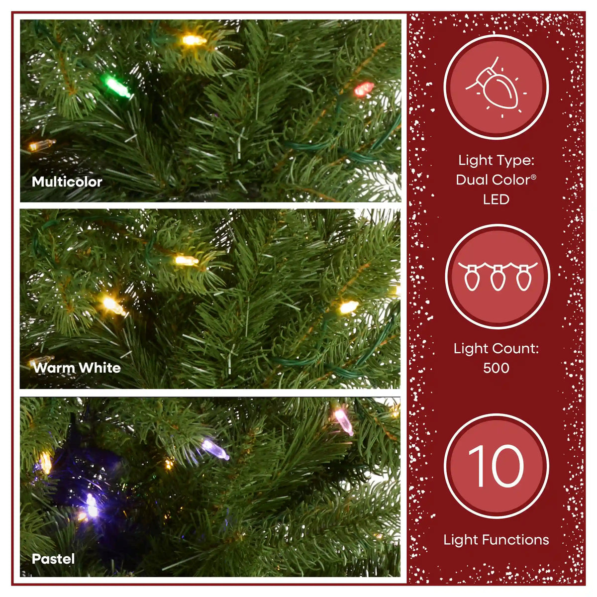 9 ft. Pre-Lit Downswept Douglas Fir Pencil Slim Hinged Tree with Dual Color LED Lights, Plug-In