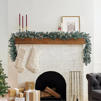 9 ft. Pre-Lit Frosted Arctic Spruce Garland with Clear Lights, Plug-In