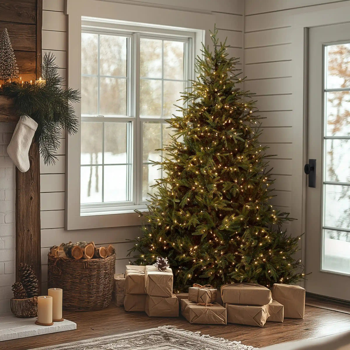 6.5 ft. Pre-Lit Fraser Grande Tree with Clear Lights, Plug-In