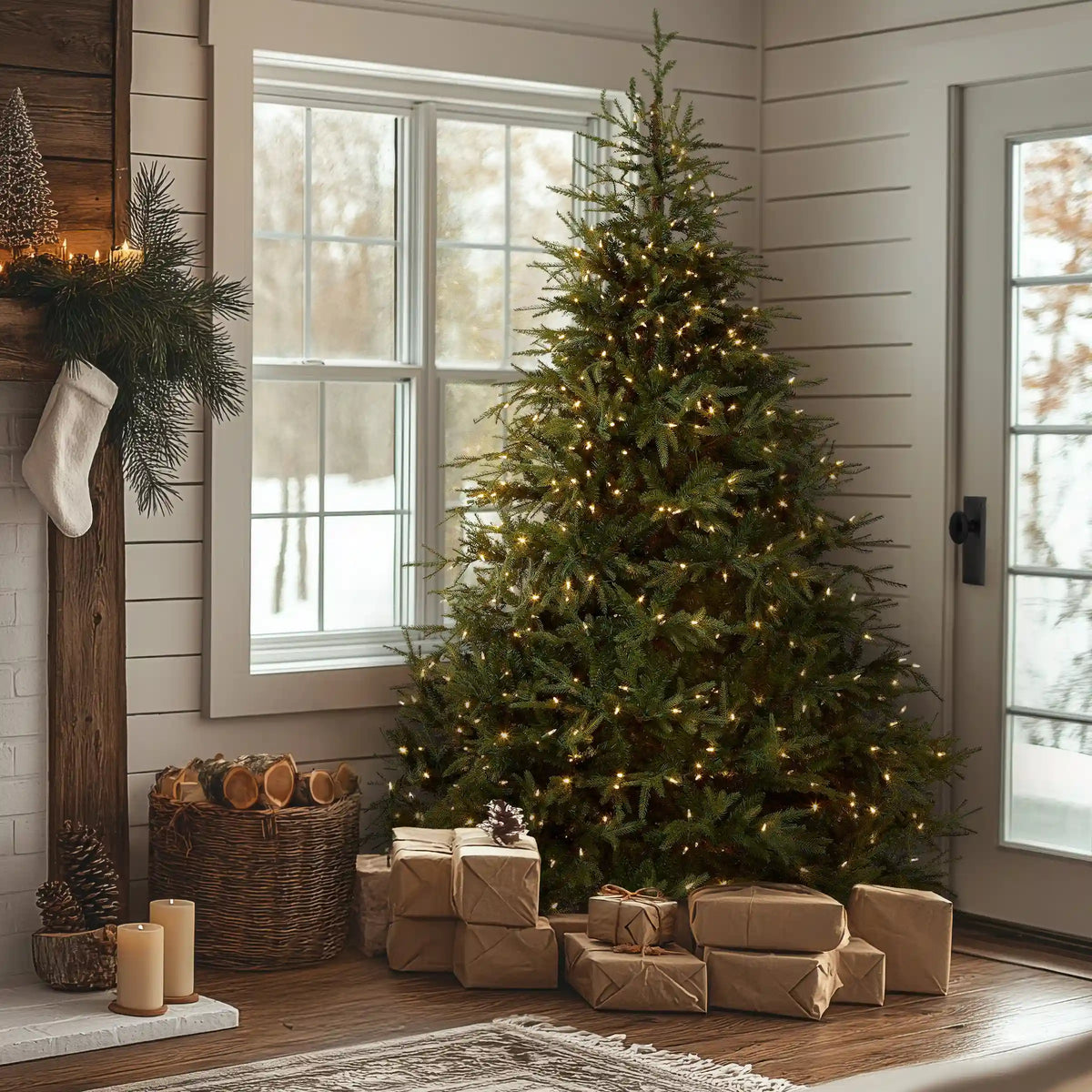 9 ft. Pre-Lit Fraser Grande Tree with Dual Color LED Lights, Plug-In