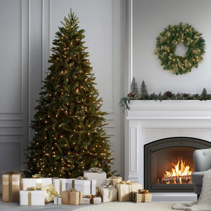 7.5 ft. Pre-Lit Grande Fir Medium Tree with Clear Lights, Plug-In