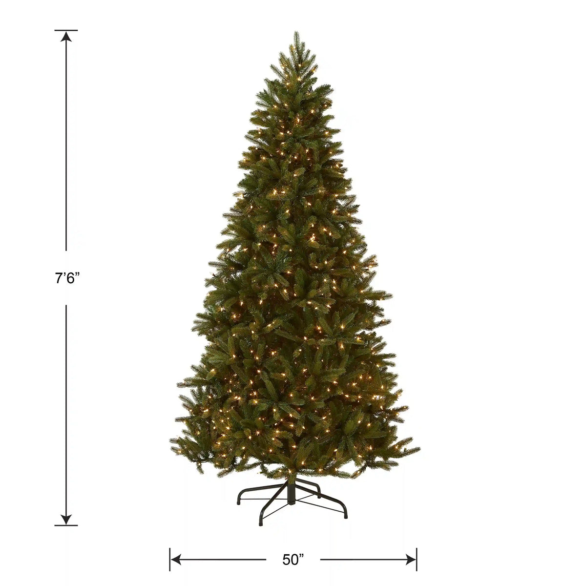 7.5 ft. Pre-Lit Grande Fir Medium Tree with Clear Lights, Plug-In