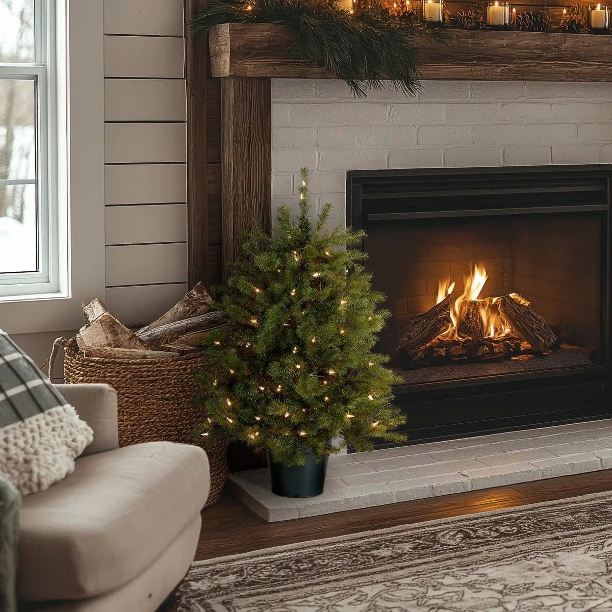 3 ft. Pre-Lit Hampton Spruce Tree with Clear Lights, Plug-In