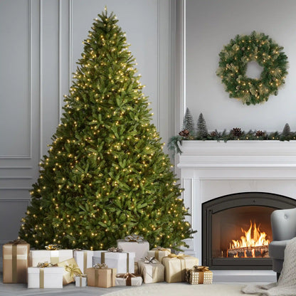 9 ft. Pre-Lit Jersey Fraser Fir Full Tree with Clear Lights